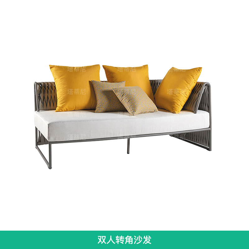 Sofá de ratán para exteriores, para villa, patio, balcón, sala de estar, hotel, muebles de ratán de diseño moderno y sencillo para exteriores