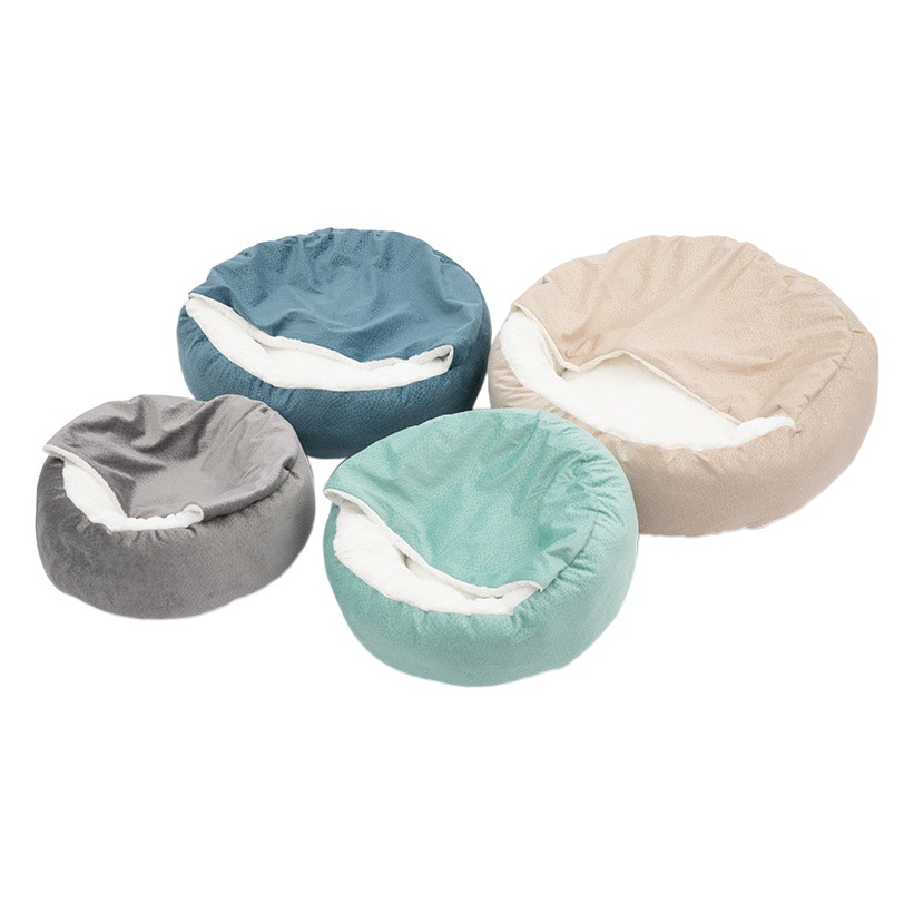 Cama para gatos Four Seasons Cama creativa para mascotas Cojín para gatos Cojín para gatos Forma de concha de una pieza Cojín para mascotas de felpa suave y cómodo