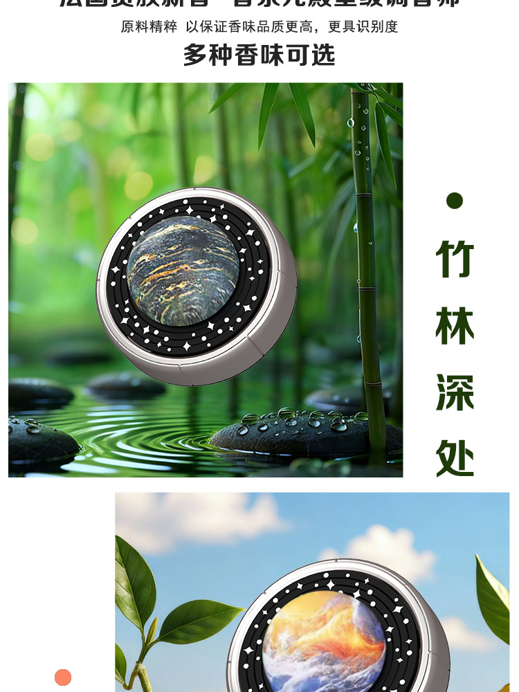 Planet-Shaped Car Air Freshener with Rotating Design for Car Air Vents, High-End Perfume Ornament for Air Conditioning Vents