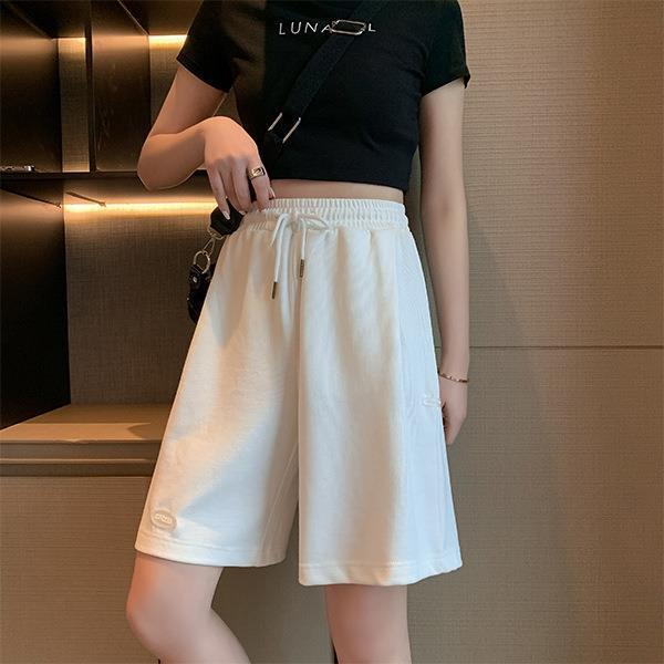 Sports Shorts Women's Summer Outer Wear Wide-Leg Shorts 2024 New Loose Thin Casual Popular Five-Quarter Pants Mid-Pants