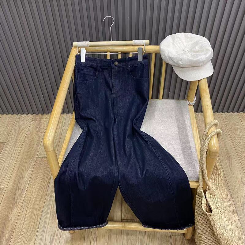 Autumn high-waisted wide-leg jeans with printed rolled edges, loose fit, slimming, fashionable, versatile, stylish scythe pants for women K86121 Autumn high-waisted wide-leg jeans with printed rolled edges, loose fit, slimming, fashionable, versatile, stylish scythe pants for women K86121