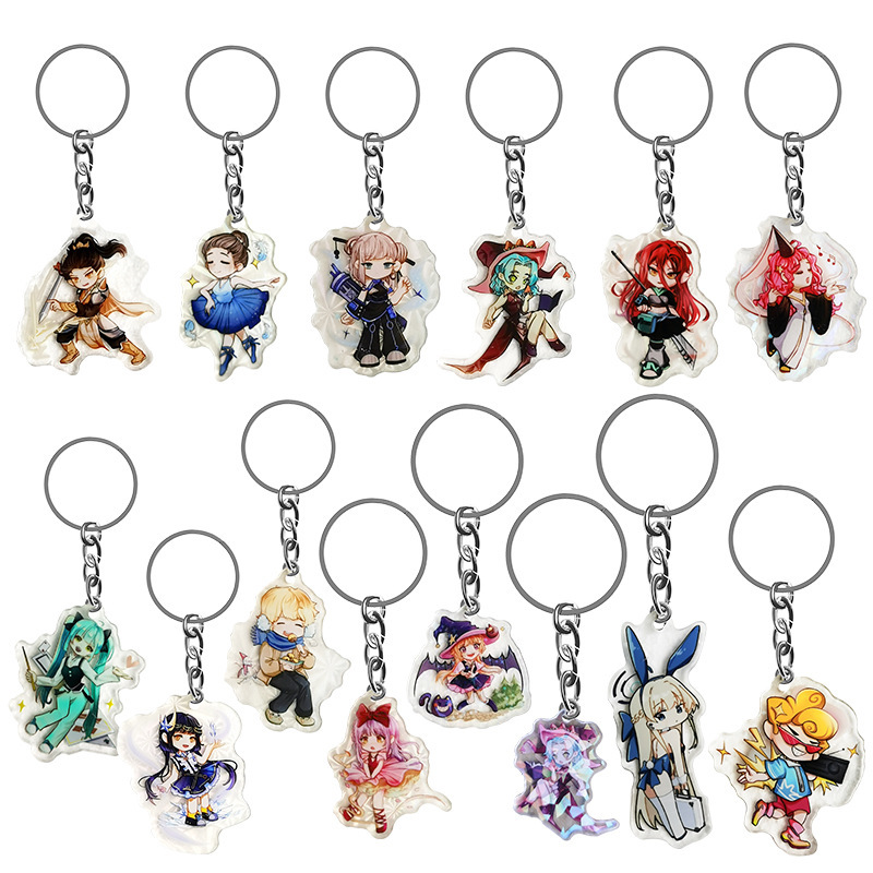 2026 New Acrylic Keychain Cartoon Cute Key Pendant Wholesale DIY Anime Celebrity Peripheral Accessories