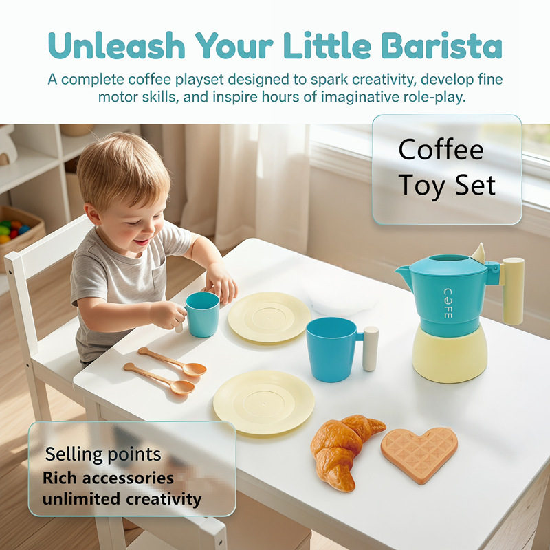Cross-Border New Product Children's Pretend Play Toys, Simulated Coffee Machine, Snack Afternoon Tea Toy Set, DIY Toys Cross-Border New Product Children's Pretend Play Toys, Simulated Coffee Machine, Snack Afternoon Tea Toy Set, DIY Toys