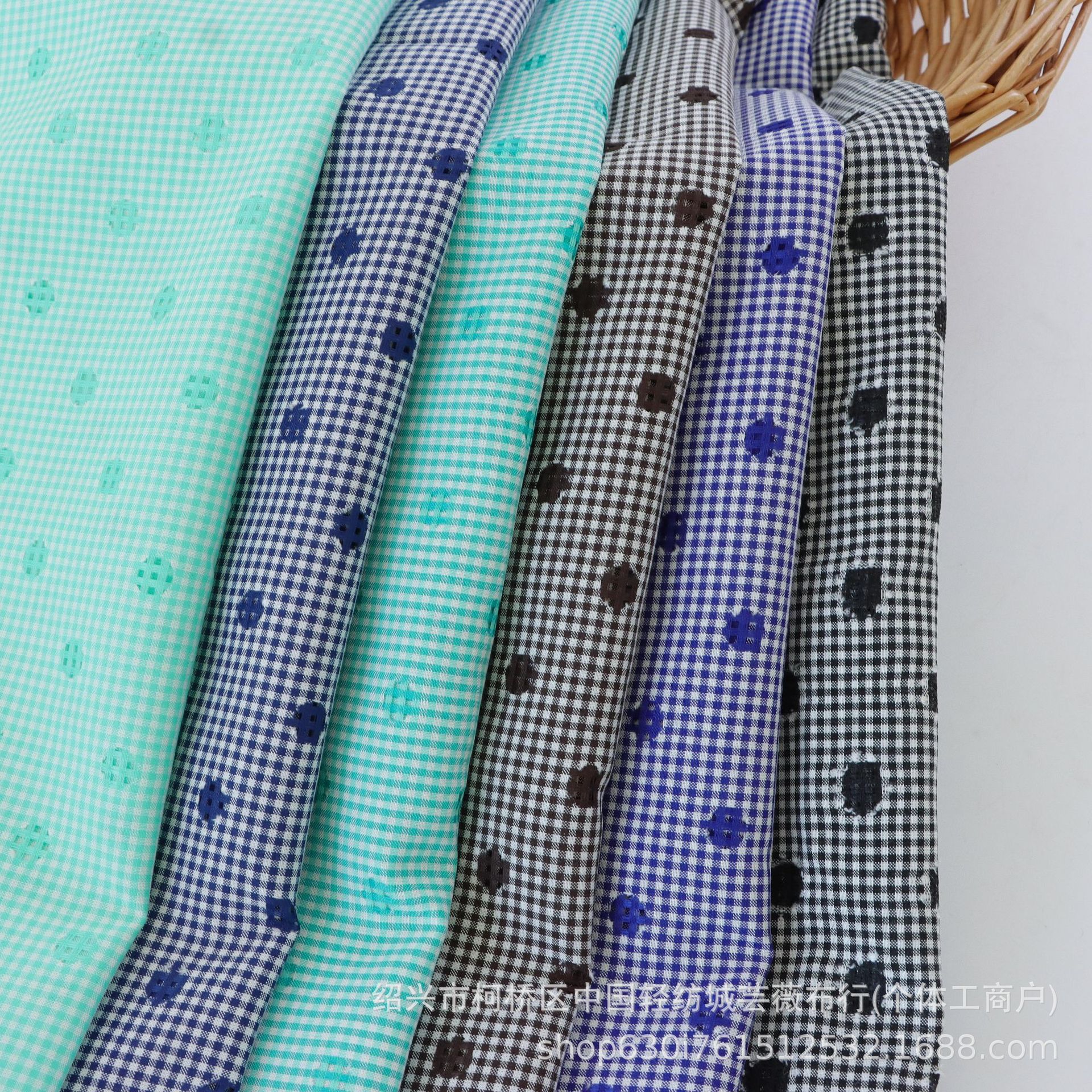 现货 批发春夏时尚男女衬衫连衣裙面料 条子面料 色织提花格子布