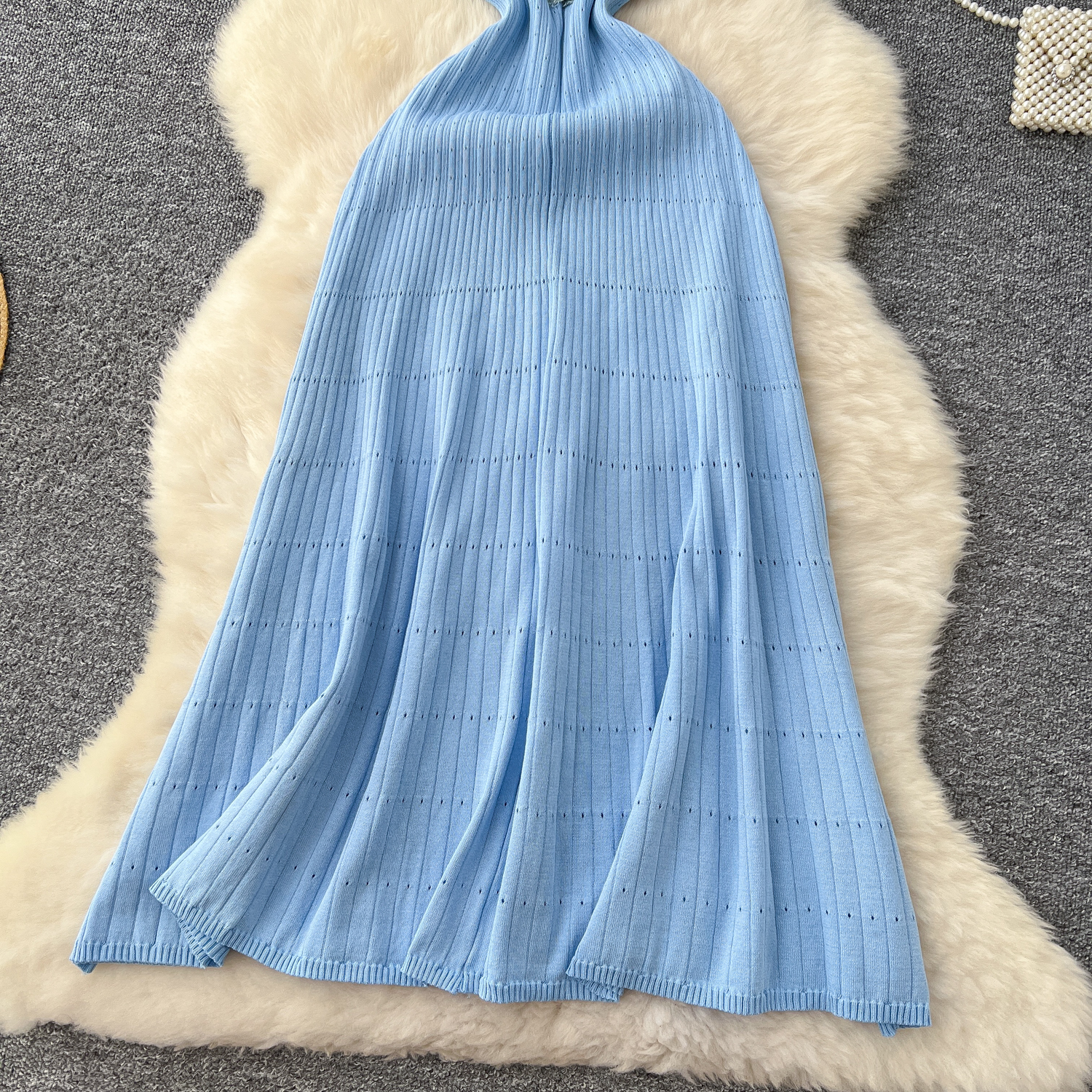 Elegant Denim Patchwork Short Sleeve Dress With Metal Buttons - High Waist A-Line Midi Dress For Women, Casual Office Wear (White/Black/Blue)_ecoleips.com