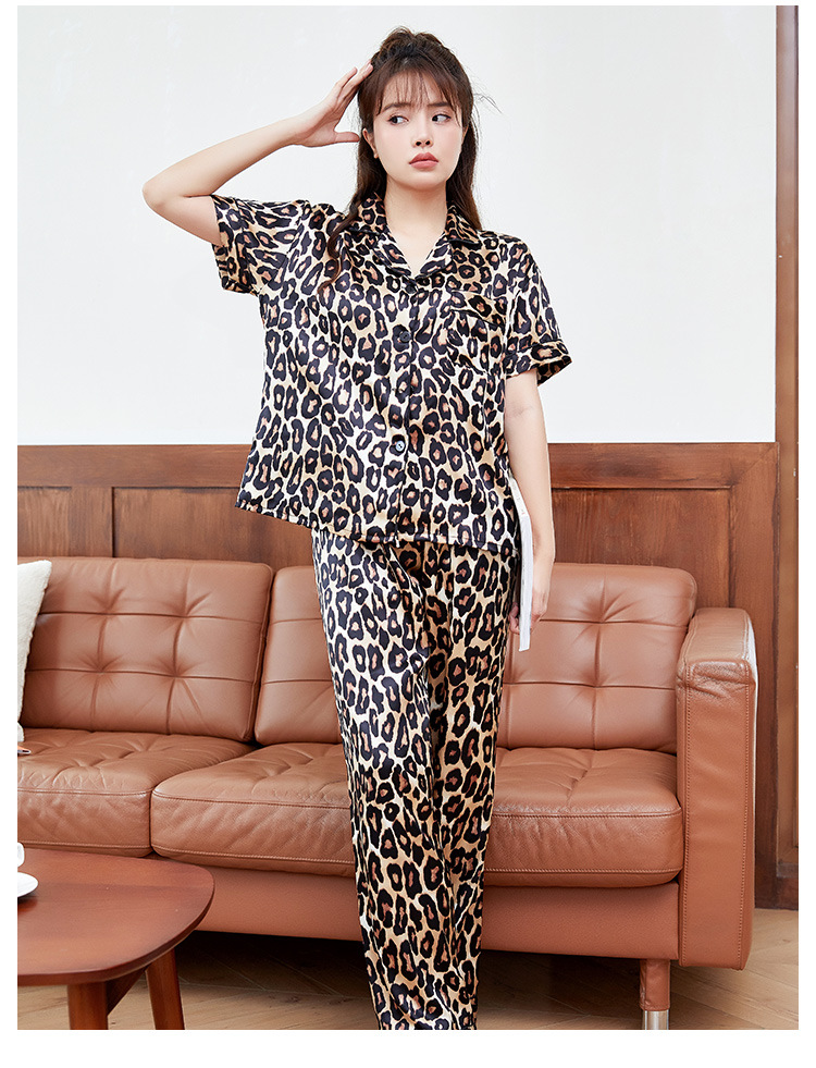 Sexy Leopard Polyester Pants Sets Pajamas display picture 2
