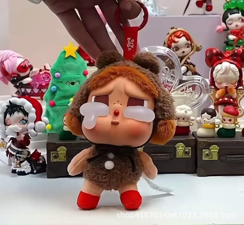 CRYBABY眼泪工厂哭娃搪胶毛绒钥匙扣挂件公仔手办潮玩盲盒摆件挂|undefined