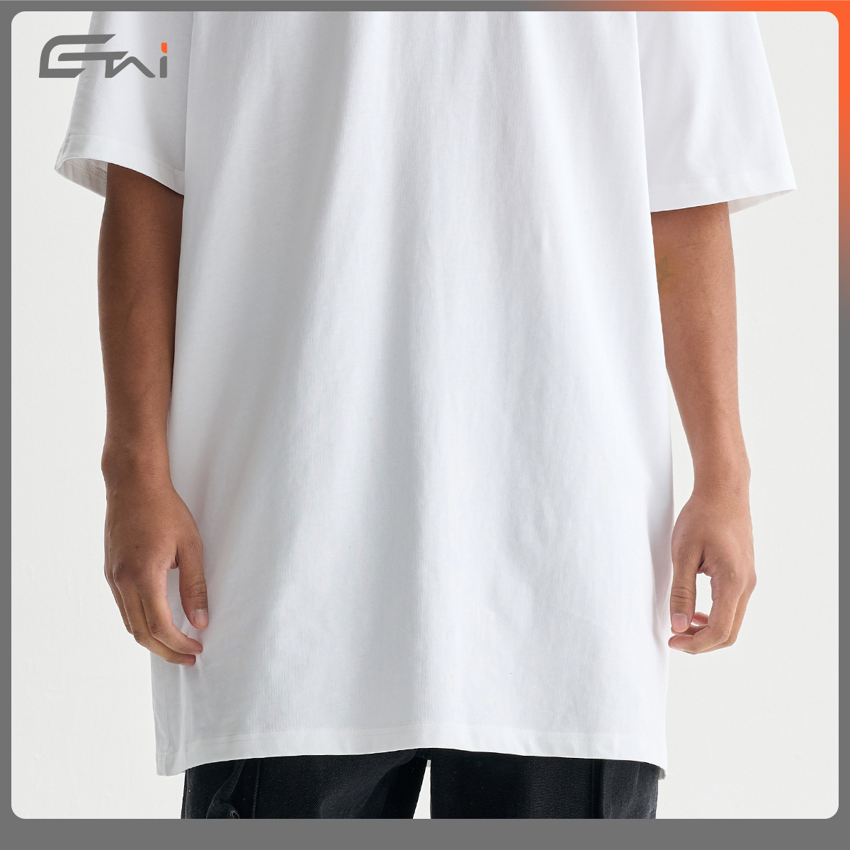 ETAI Hombre| Camiseta de alta calidad suelta de cuello redondo simple de color sólido alargada de algodón de manga corta