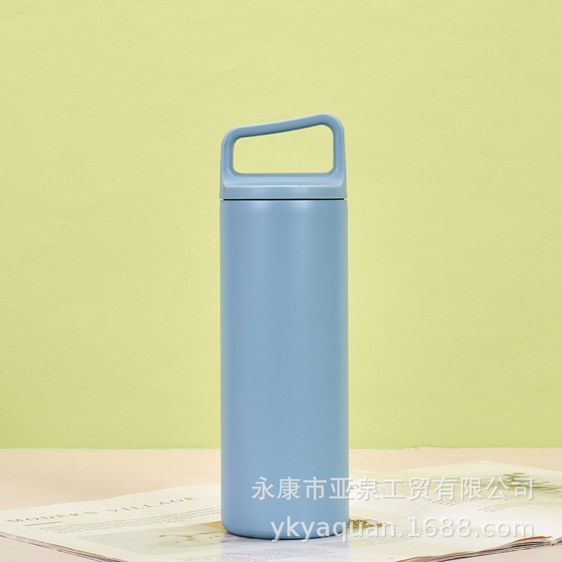 Vacío transfronterizo portátil de boca ancha taza de vacío 304 de acero inoxidable coche recto deportes hervidor portátil taza de regalo