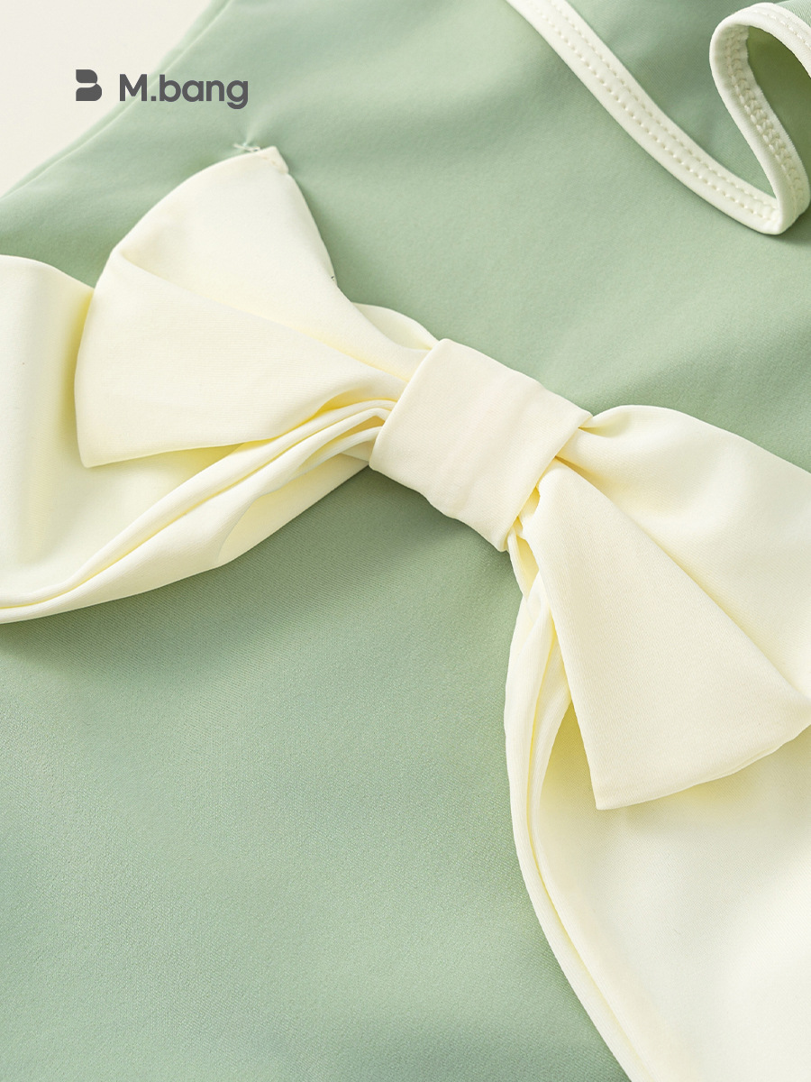 Youbao ropa para niños 2025 verano nuevo traje de baño para niñas con lazo, traje de baño de una pieza con volantes