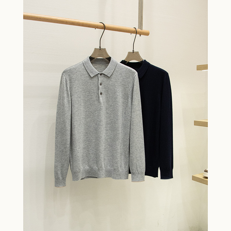 [Lp Version] High Weight 100% Wool! Early Autumn New Relaxed Business Casual Lapel Men's Knitwear