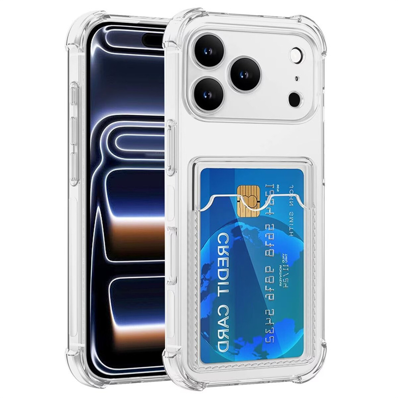 Card-Insertable Anti-Fall Soft Case Suitable for Iphone1817161514Promax Mobile Phone Case Transparent S26A57 Protective Cover