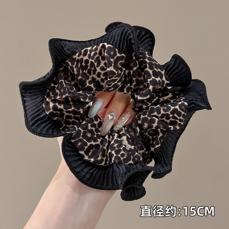 韩风高弹力蕾丝大肠发圈女耐用大方巾头饰皮筋发绳高级感头花发饰|undefined