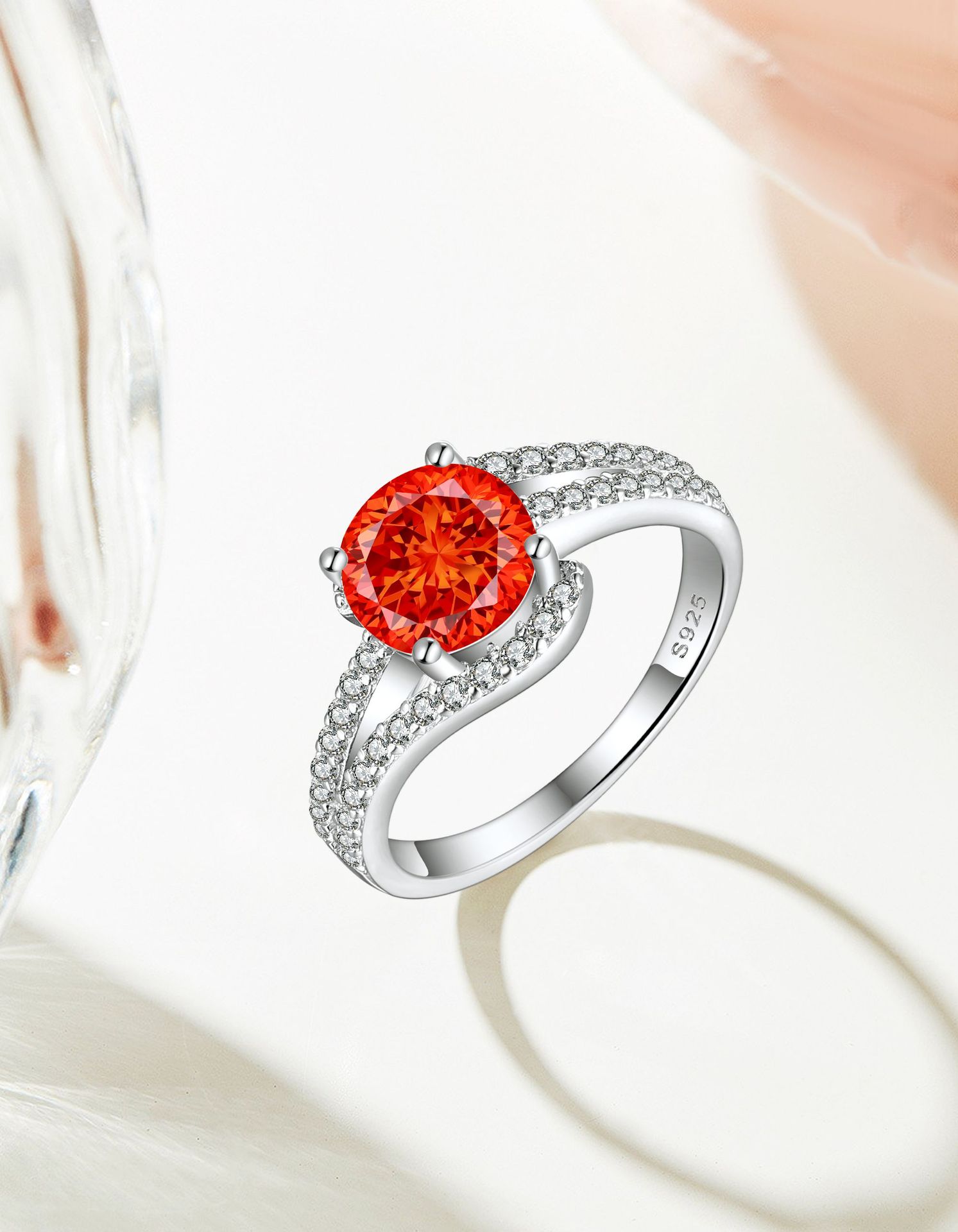 7g Weight High Carbon Diamond Inlay Material Rings Classification 1 Piece Quantity Holiday, Daily Occasion 925 Sterling Silver Material Water Droplets Pattern Women's Gender Inlay Design Simple Style, Classic Style Style 925 Sterling Silver High Carbon Diamond Water Droplets Rings 7