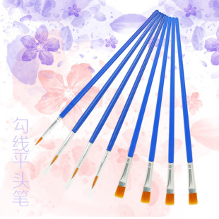 Plastic flat head hook line brush Children diy gypsum ceramic painting brush hand drawn graffiti watercolor acrylic brush brush