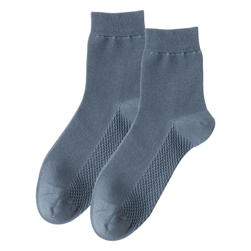 YX calcetines de tubo medio desodorante y absorbente de sudor de algodón de verano de malla fina de algodón transpirable calcetines de hombre Zhuji al por mayor