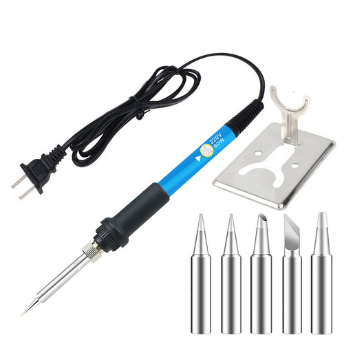 Adjustable temperature control constant temperature electric soldering iron repair pyrography soldering tools multi-piece set of soldering iron holder included