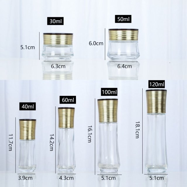 Customized New Brushed Cover Cosmetic Set Bottle Essential Oil Lotion Sub-Bottle Thickeneded Glass Skin Care Product Glass Bottle Customized New Brushed Cover Cosmetic Set Bottle Essential Oil Lotion Sub-Bottle Thickeneded Glass Skin Care Product Glass Bottle