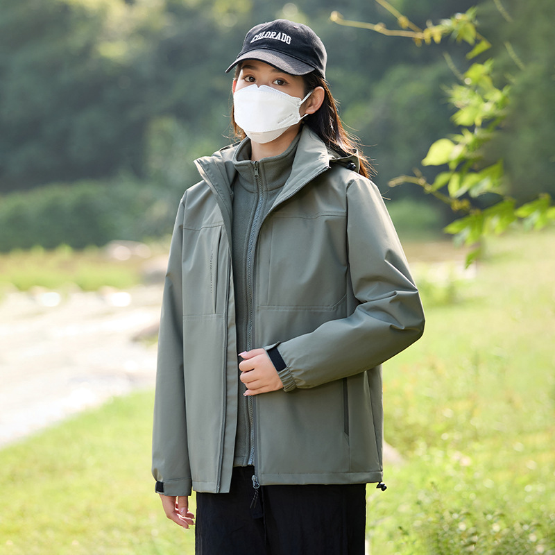 Charge Clothes Three-in-One Couple's Coat Winter Warm Two-Piece Windproof Water-Splashing Mountaineering Suit Travel Jacket