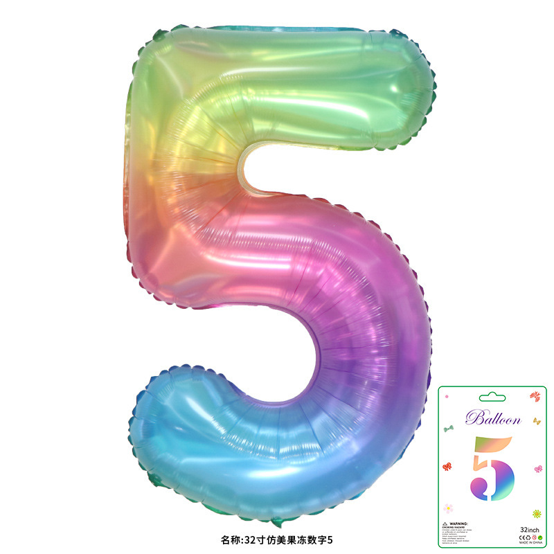 32寸卡装美版数字0到9气球儿童生日派对装饰婚庆婚房布置数字气球|undefined