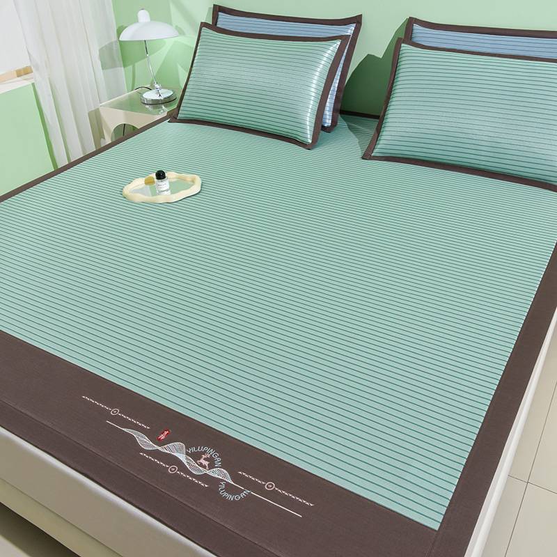 녹색 줄무늬 얼음 실크 매트
