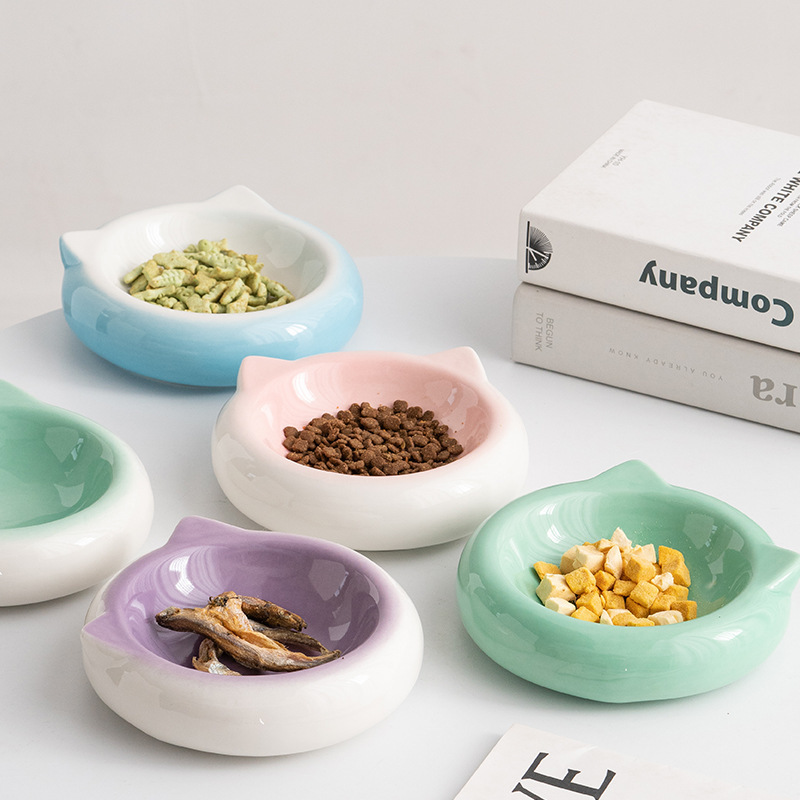 Lovable Cat Ear Ceramic Cat Bowl Colorful Pet Bowl Cat Dog Food Basin Anti-knock Drinking Bowl Dog Basin Cat Food Bowl