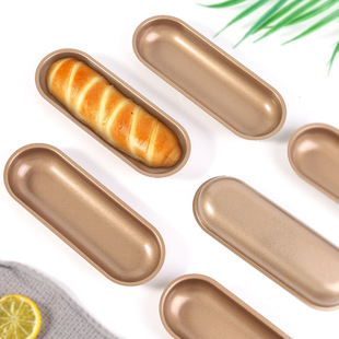 7 inch non-stick hot dog mould hamburger bread baking mould long hamburger embryo ham sausage Oval grinding tool household