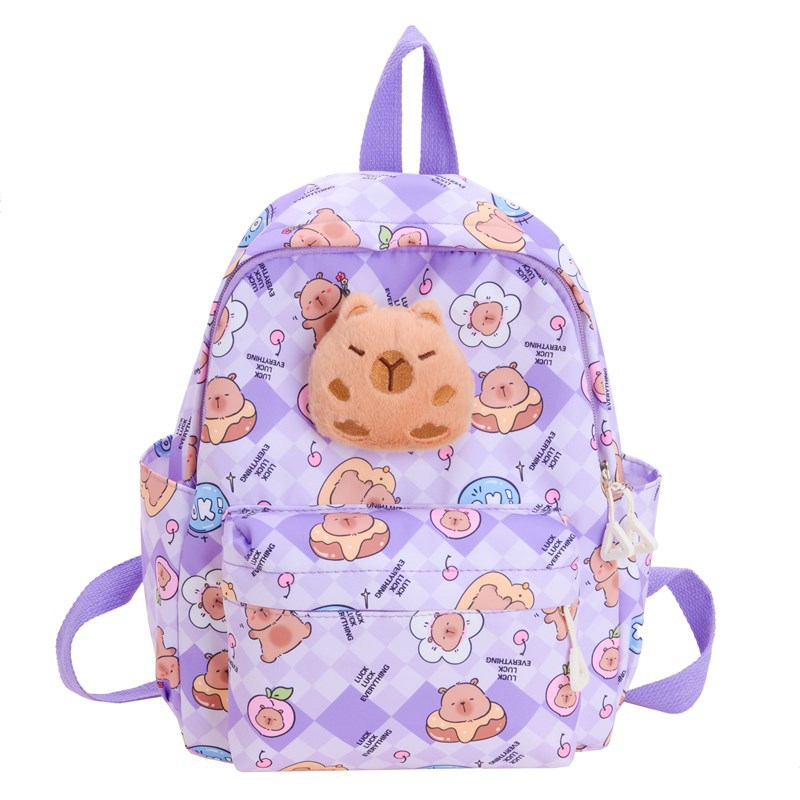 Jardín de infantes mochila de dibujos animados lindos capibara mochila para niños y niñas nueva impresión mochila para niños