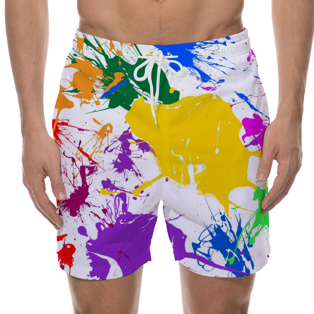 2022 New European and American Casual Fashion Star Same Style 3D Digital Inkjet Printing Beach Pants Men's Shorts