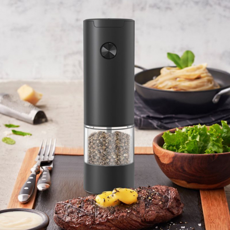 Molinillo de pimienta eléctrico Pimienta recién molida de acero inoxidable Pimienta manual Sal marina Pimienta negra automática Cocina doméstica