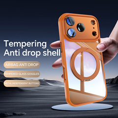 适用iPhone17pro手机壳旋转360磁吸支架苹果16E全包高透15Max防摔