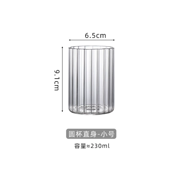 Wide striped round cup 65*90 [230ml] 40 pack
