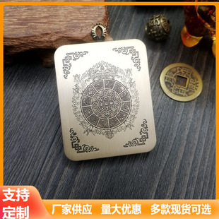 Pure copper Gabu box hand-painted small thangka shell carry-on knot men's and women's pendant box gossip thangka shell empty box