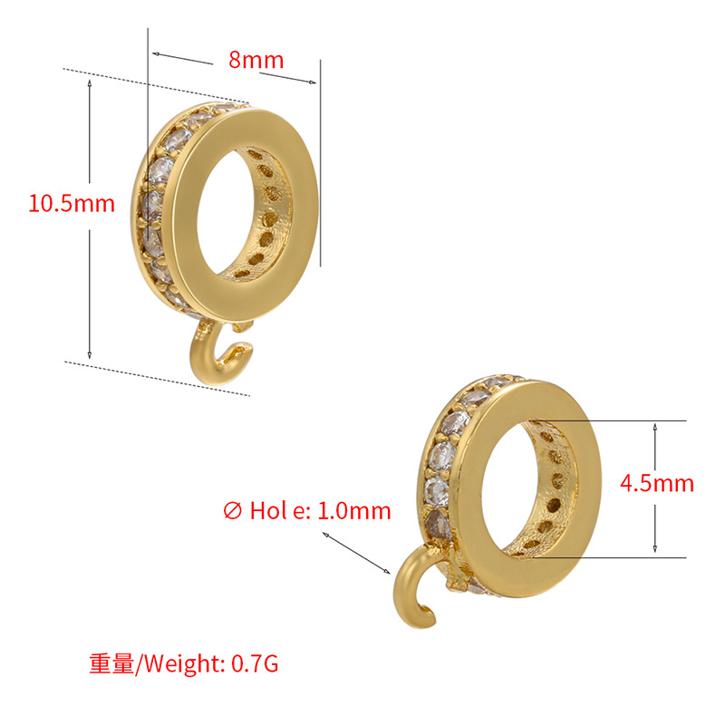Round Pattern 1 Piece Diameter 4.5mm Copper Zircon Round Connectors