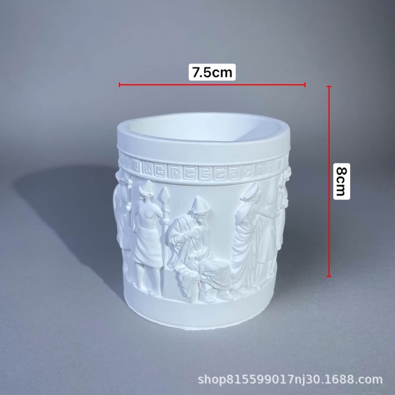 ヨーロッパ石膏空カップローマレリーフアロマキャンドル容器ディフューザー石容器収納中世クリエイティブ装飾品|undefined
