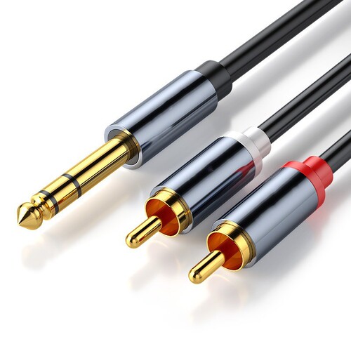 Audio cable 1/2 6.5mm to double lotus red and white audio RCA cable mobile phone computer speaker input conversion cable