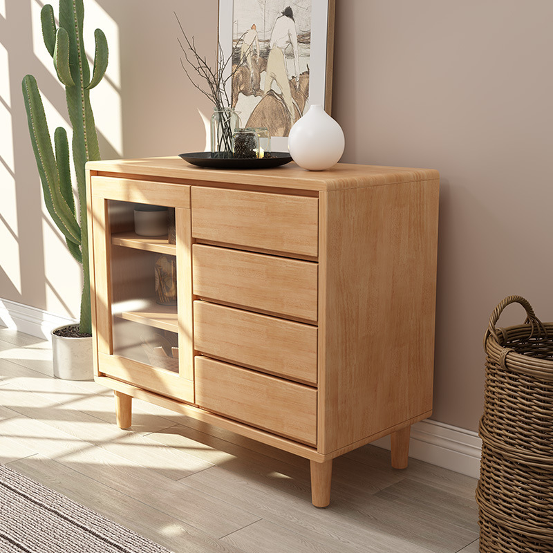 Solid Wood Sideboard Nordic Modern Wine Cabinet Simple Household Living Room Kitchen Cupboard Japanese Style Tea Drawer Storage Cabinet Solid Wood Sideboard Nordic Modern Wine Cabinet Simple Household Living Room Kitchen Cupboard Japanese Style Tea Drawer Storage Cabinet