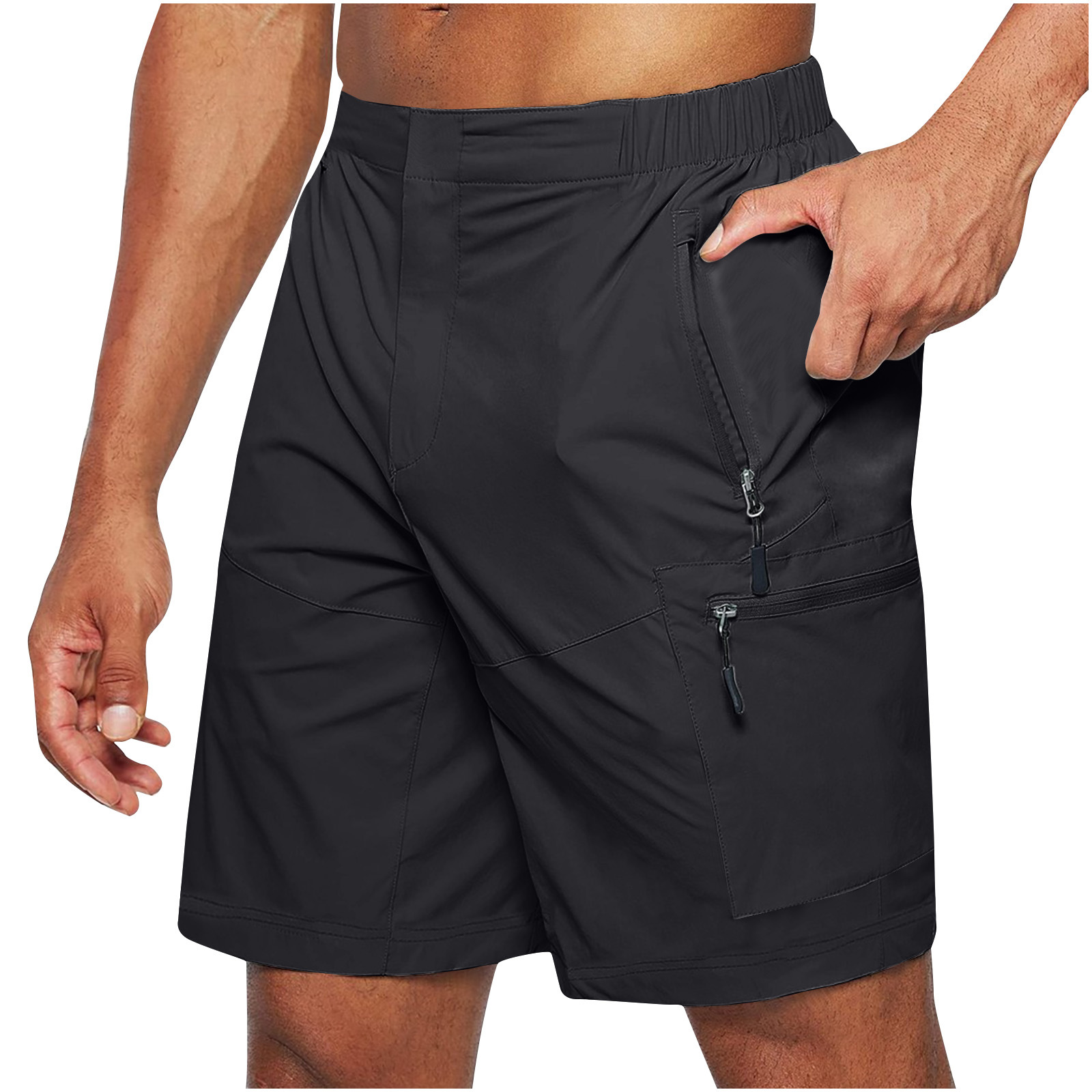 Amazon 2023 pantalones cortos de carga para hombre Amazon Plus size Nuevos pantalones cortos con cremallera multibolsillos para teléfono móvil pantalones cortos para hombres