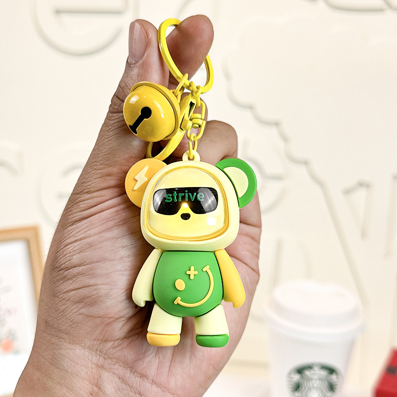 Light up bear smiley face-yellow