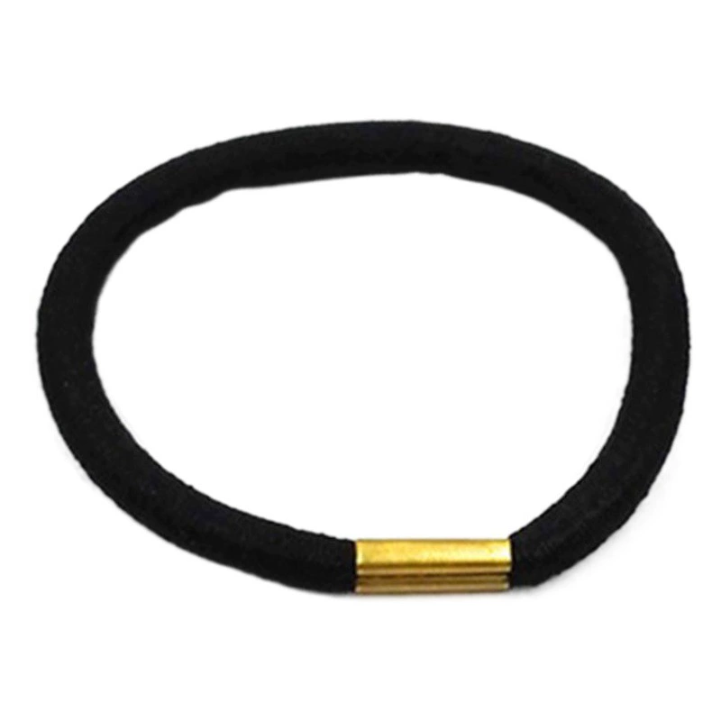 Резинки для волос из чёрного металла толщиной 4 мм с металлической застёжкой, одноразовые резинки для волос с высокой эластичностью.