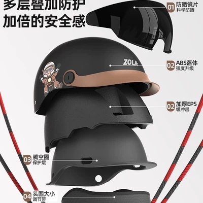 and women's summer retro half helmet, Car helmet
