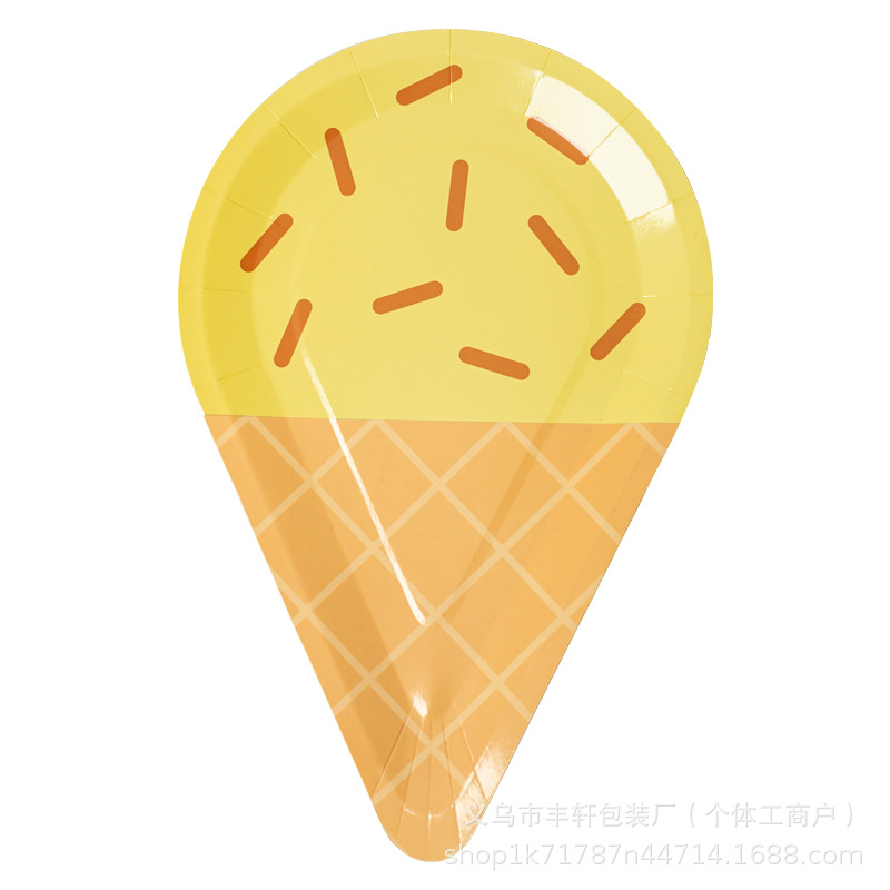 Niceparty 10 bandejas de papel en forma de helado bandejas de fiesta de cumpleaños desechables platos