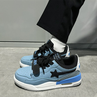 K-Style 2025 New Versatile Student Air Cushion Star Sneakers for Women Ins Trbottomy Casual Retro Thick-Soled Sports Shoes for Men
