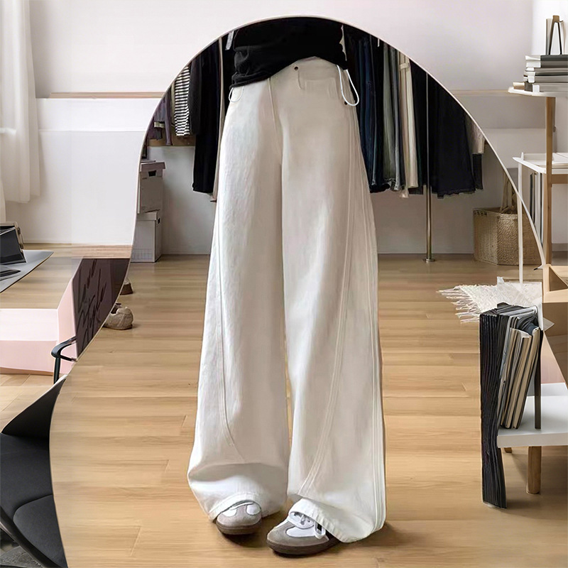 Maternity Casual Pants 2026 Spring/Summer Drawstring Wide-Leg Pants, Straight-Leg Pants, Non-Belly Support Fashion Plus-Size Pants