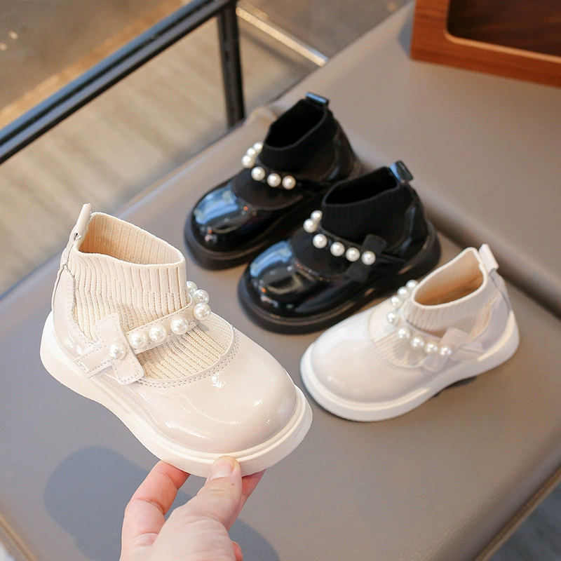 Новая маленькая девочка в британском стиле сапоги для девочек сапоги иностранные носки сапоги короткие сапоги для малышей мягкие кожаные сапоги для комфорта оптом