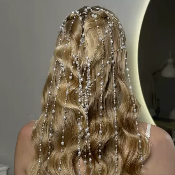 Cross-Border Hot-Selling Irregular Pearl Headband, Versatile European and American Bridal Tassel Headband, Hair Chain Accessories, Headband