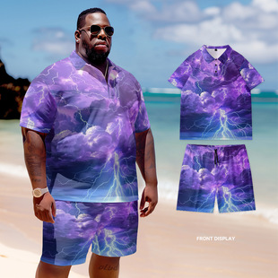 Spring and summer Europe and the United States POLO suit short sleeve men's 3D digital printing plus size daily cross-border foreign trade high street leisure