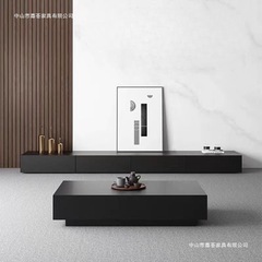 無垢材テレビキャビネットミニマリストモダンな黒木家具家庭用小さなアパートコーヒーテーブルテレビキャビネットフロアキャビネット組み合わせ