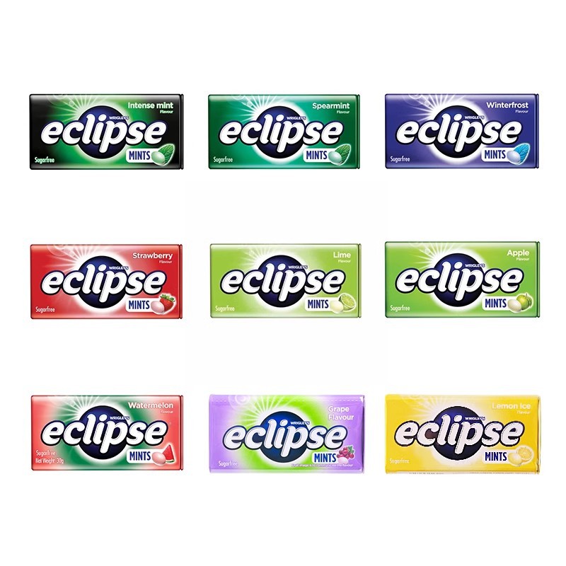 香港 eclipse易极薄荷糖多种味34g*8盒  润喉糖清新口气休闲零食