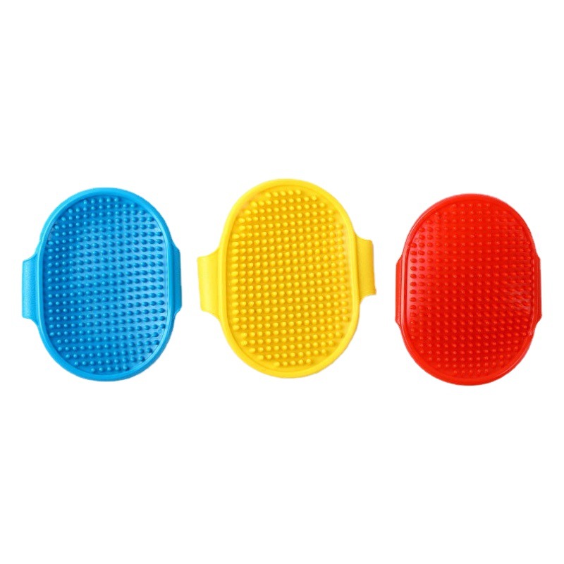 Promoción de mascotas cepillo de baño ovalado cepillo de masaje de limpieza para mascotas cepillo de baño universal ajustable suministros para mascotas